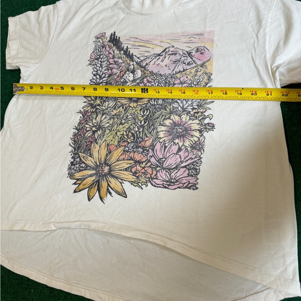 Vintage 90s Wildflower Meadow Moutain Nature Womens Large Short Sleeve T Shirt View 6